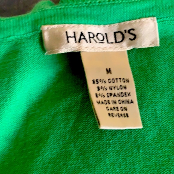MEDIUM Harold’s Green V-Neck Sweater - Picture 2 of 4